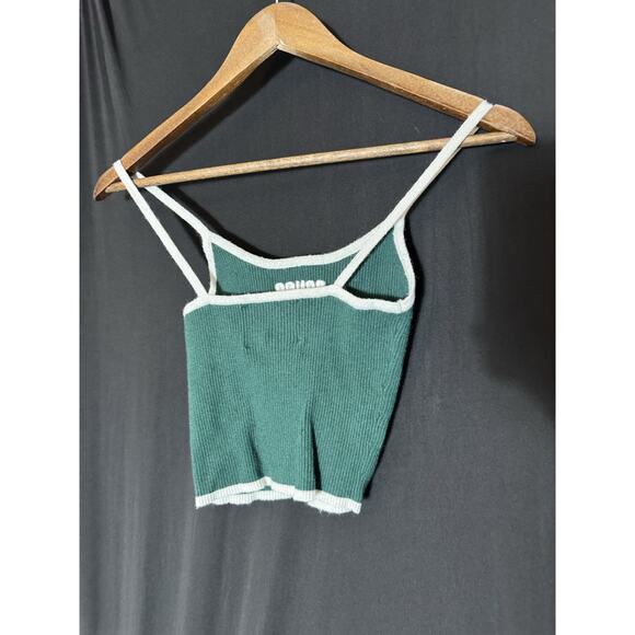 Bongo Forever 21 Green Ivory Cropped Cardigan/Cami Set S/M Y2K Academia Teddy - Picture 7 of 10